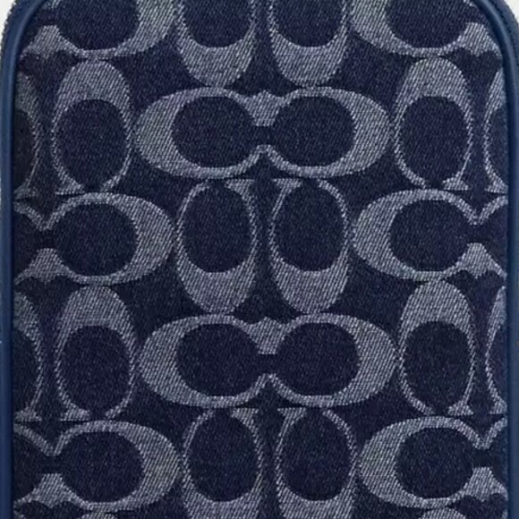Coach Deep Blue Signature Denim Phone Bag, Wallet, Chain Triple Bundle, NWT - Picture 5 of 11